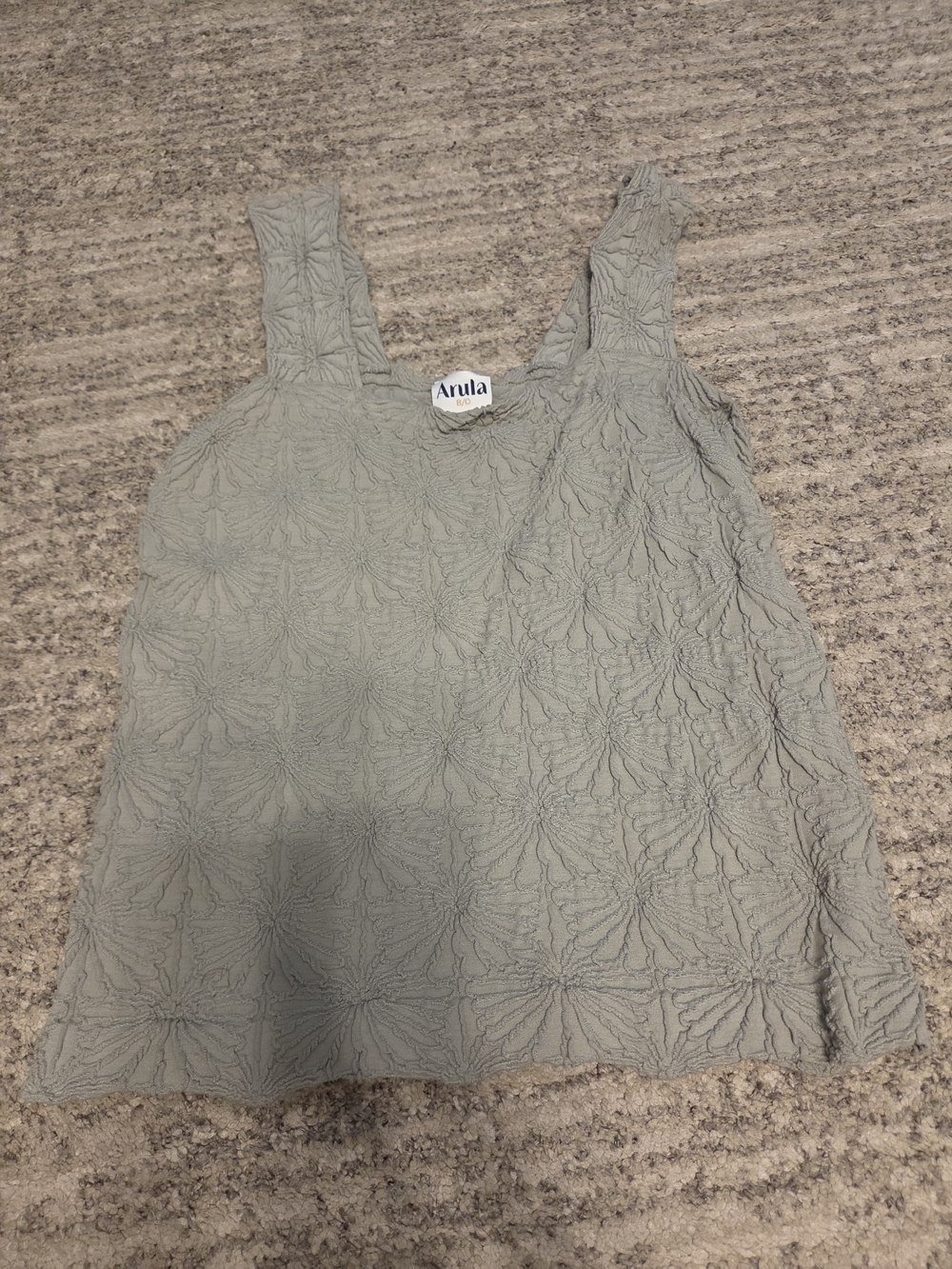 ARULA Textured Sage Green Sleeveless Tank